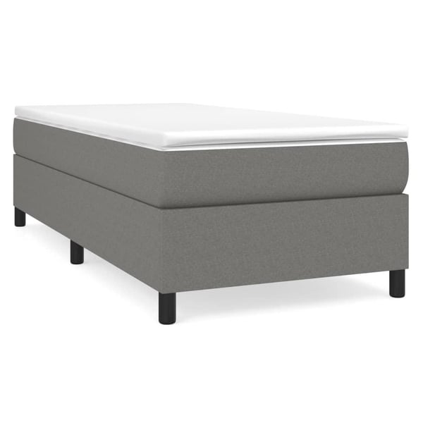 vidaXL Sängram mörkgrå tyg 90x200 cm