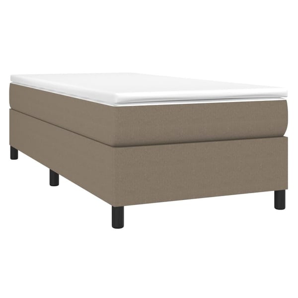 vidaXL Boxspring sengeramme 90x200 cm stof gråbrun