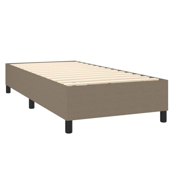 vidaXL Boxspring sengeramme 90x200 cm stof gråbrun