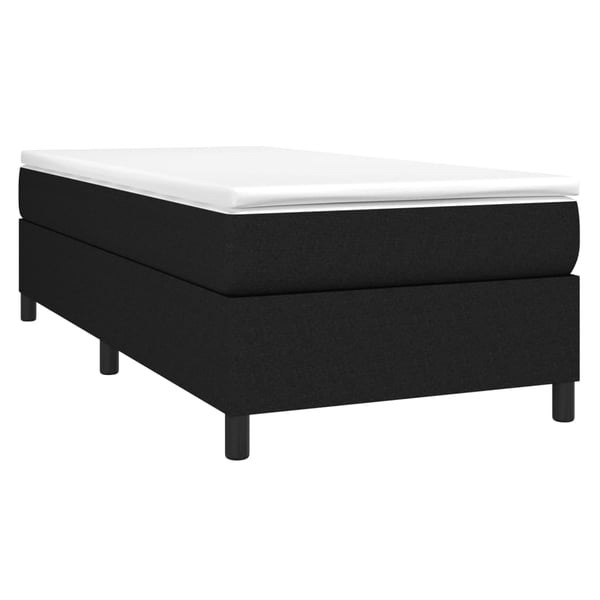 vidaXL Boxspring sengeramme Sort 100x200 cm Stof