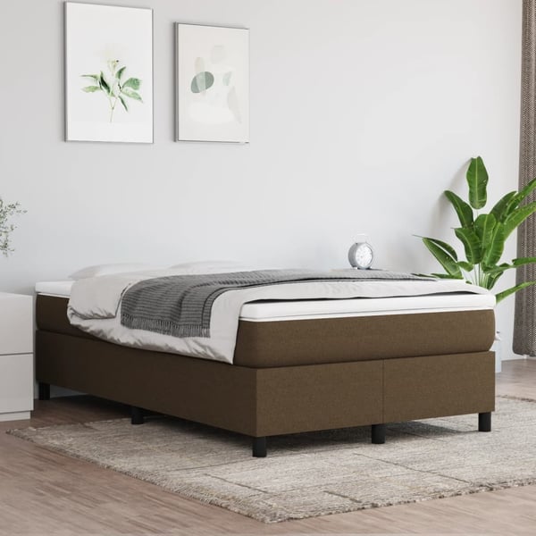 vidaXL Boxspring sengeramme Mørkebrun 120x200 cm Stof