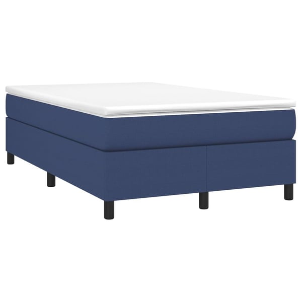 vidaXL Boxspring sengeramme 120x200 cm stof blå