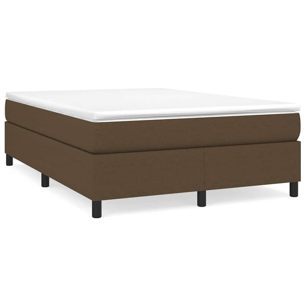 vidaXL Boxspring sengeramme 140x190 cm stof mørkebrun