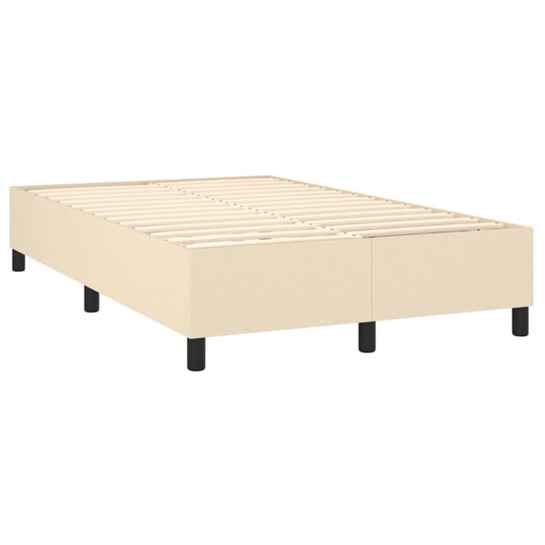 vidaXL Boxspring sengeramme Creme 120x200 cm Stof