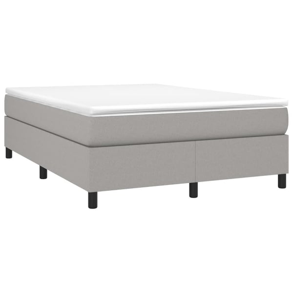 vidaXL Boxspring sengeramme 140x190 cm stof lysegrå