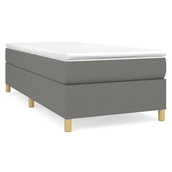 vidaXL Boxspring sengeramme Mørkegrå 90x200 cm Stof