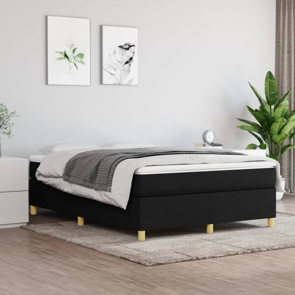 vidaXL Boxspring sengeramme 140x190 cm stof sort