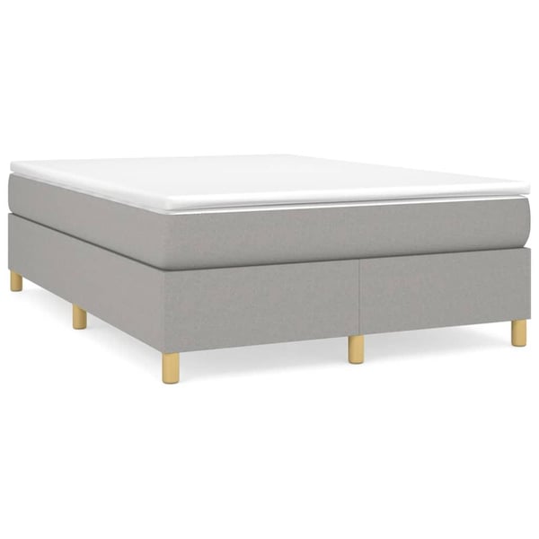 vidaXL Boxspring sengeramme 140x200 cm stof lysegrå
