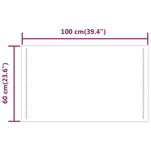 vidaXL Baderomsspeil med LED 60x100 cm