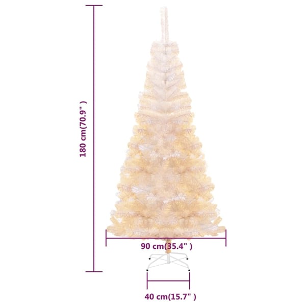 vidaXL kunstigt juletræ med farverige grene 180 cm PVC hvid