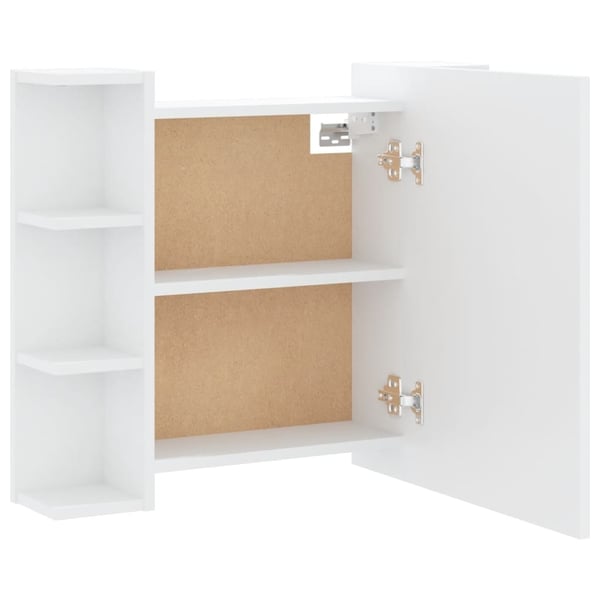vidaXL Speilskap med LED hvit 70x16,5x60 cm