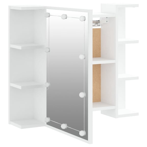 vidaXL Speilskap med LED hvit 70x16,5x60 cm