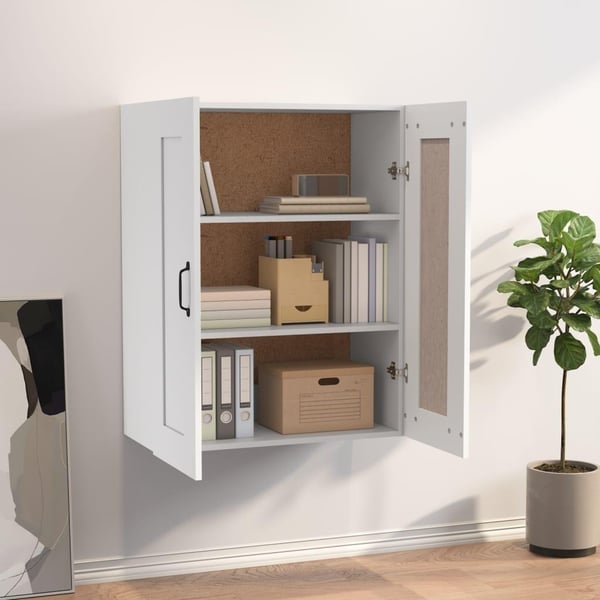 vidaXL Hengende veggskap hvit 69,5x32,5x90 cm