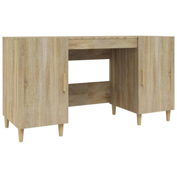 vidaXL skrivebord 140x50x75 cm konstrueret træ sonoma-eg