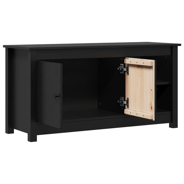 vidaXL tv-bord 103x36,5x52 cm massivt fyrretræ sort