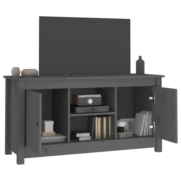 vidaXL TV-taso harmaa 103x36,5x52 cm täysi mänty