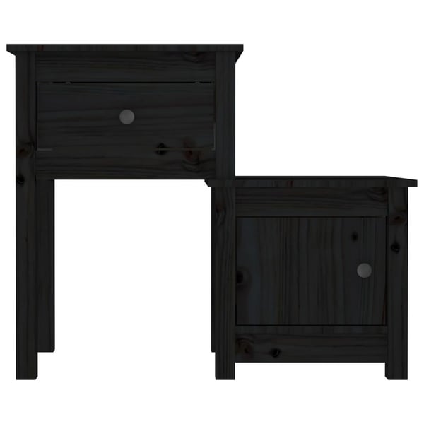 vidaXL Nattbord 2 stk svart 79,5x38x65,5 heltre furu