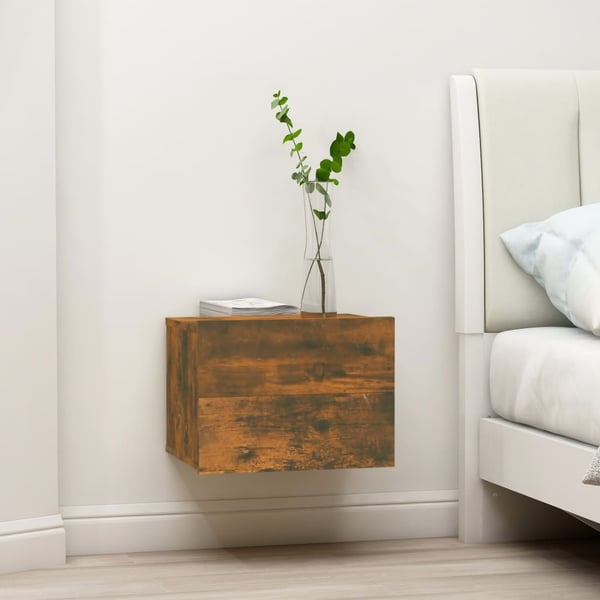 vidaXL sengeborde 2 stk. 40x30x30 cm konstrueret træ røget egetræ