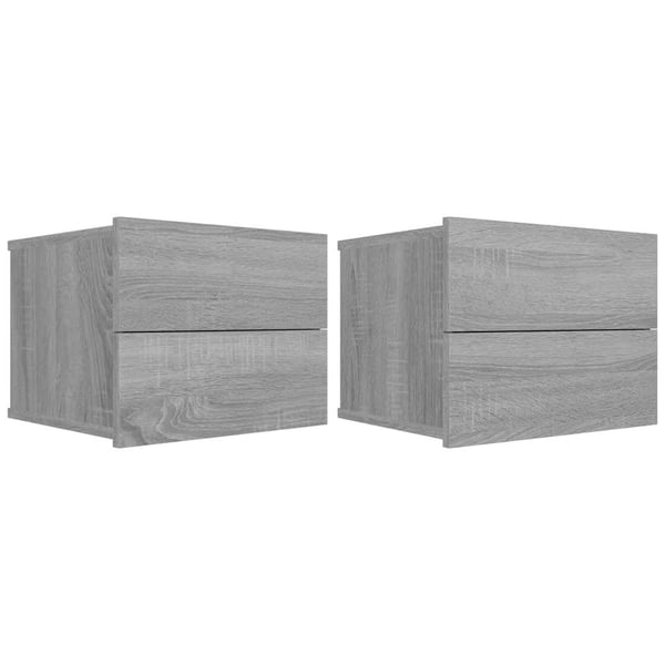 vidaXL Nattbord 2 stk grå sonoma 40x30x30 cm konstruert tre