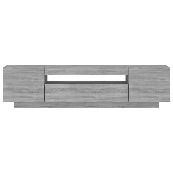 vidaXL TV-benk med LED-lys grå sonoma 160x35x40 cm