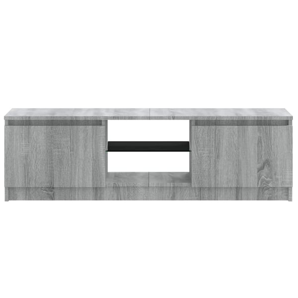 vidaXL TV-benk med LED-lys grå sonoma 120x30x36 cm