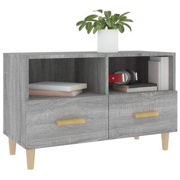 vidaXL TV-taso harmaa Sonoma 80x36x50 cm tekninen puu