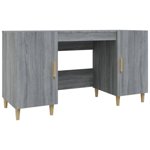 vidaXL Skrivebord grå sonoma 140x50x75 cm konstruert tre
