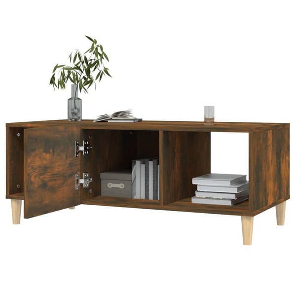vidaXL Salongbord røkt eik 102x50x40 cm konstruert tre