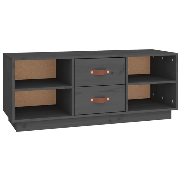 vidaXL TV-benk grå 100x34x40 cm heltre furu