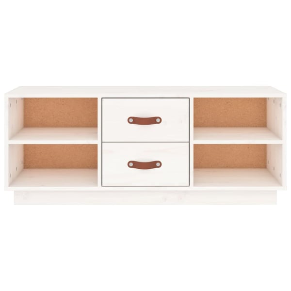 vidaXL TV-benk hvit 100x34x40 cm heltre furu