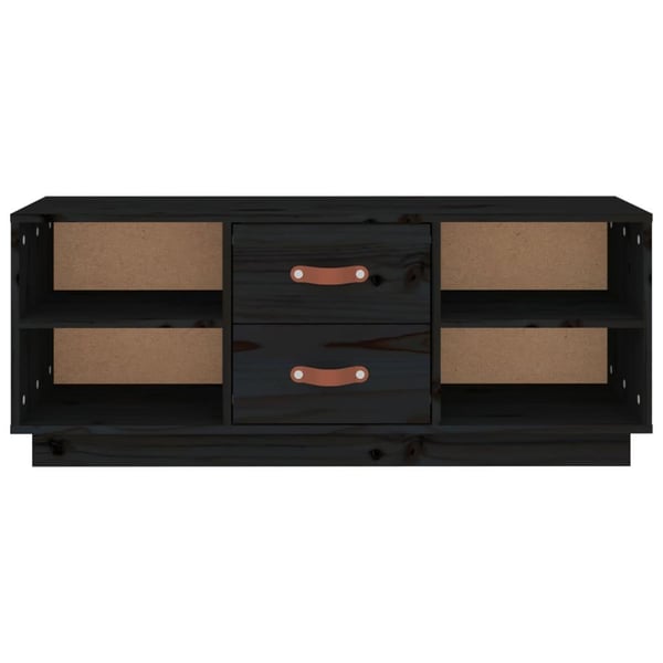 vidaXL TV-benk svart 100x34x40 cm heltre furu