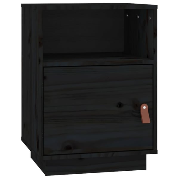 vidaXL Nattbord svart 40x34x55 heltre furu