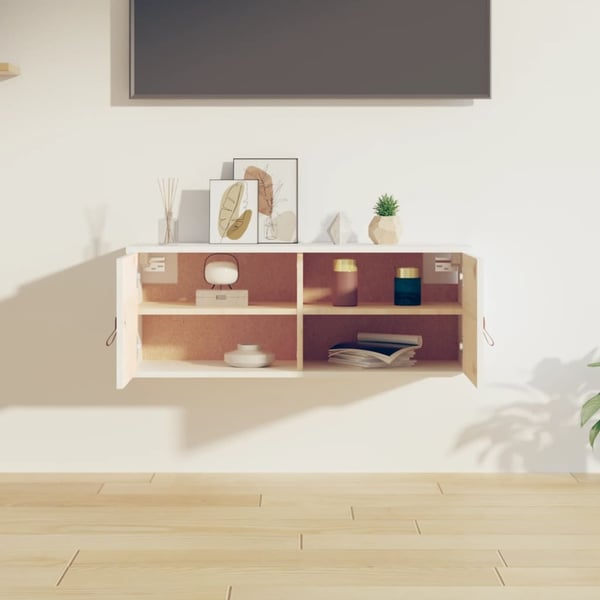 vidaXL Veggskap hvit 80x30x30 cm heltre furu