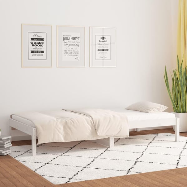 vidaXL Dagseng uten madrass hvit 80x200 cm heltre furu