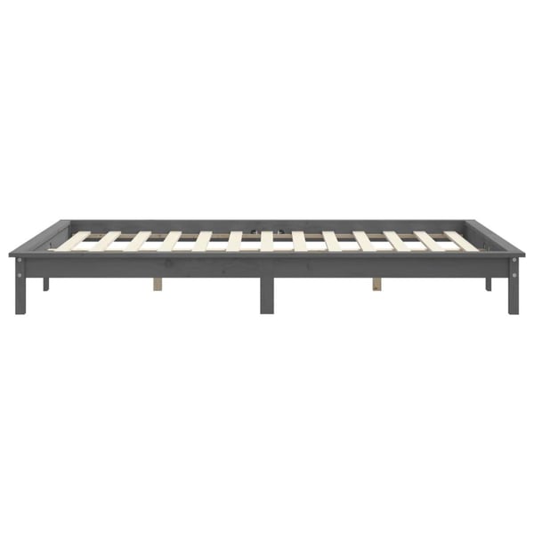 vidaXL Sengeramme grå heltre furu 120x200 cm