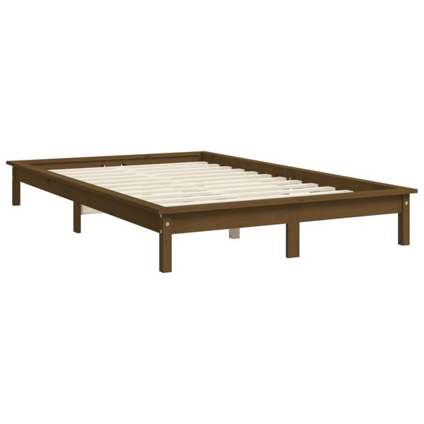 vidaXL Sengeramme honningbrun heltre furu 120x190 cm Small Double
