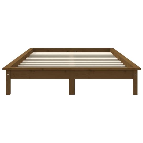 vidaXL Sengeramme honningbrun heltre furu 120x190 cm Small Double