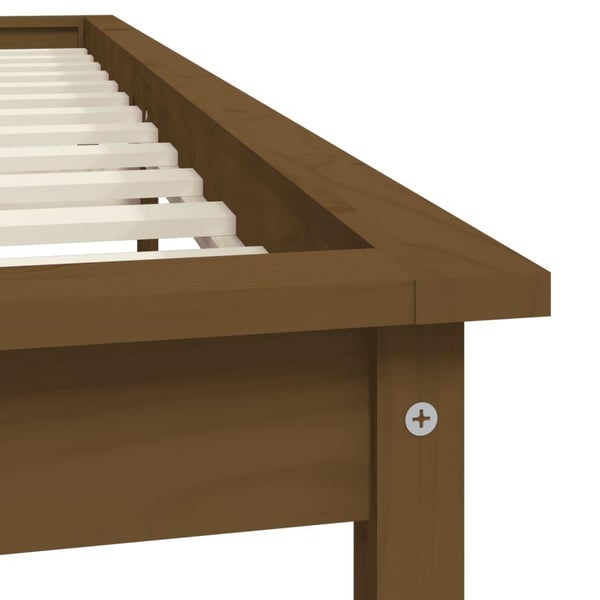 vidaXL Sengeramme honningbrun heltre furu 120x190 cm Small Double