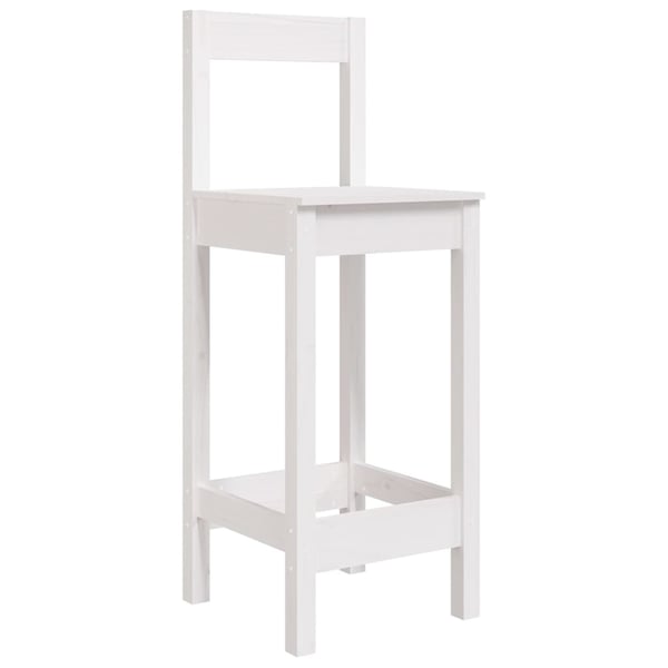 vidaXL Barstoler 2 stk hvit 40x41,5x112 cm heltre furu