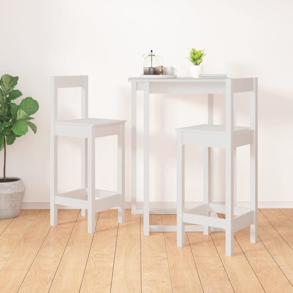vidaXL Barstoler 2 stk hvit 40x41,5x112 cm heltre furu