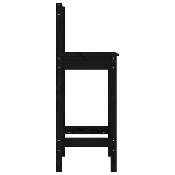 vidaXL Barstoler 2 stk svart 40x41,5x112 cm heltre furu