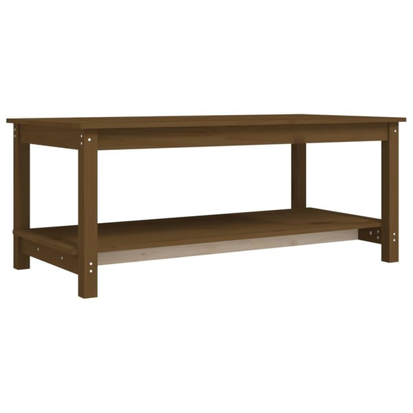 vidaXL sofabord 110x55x45 cm massivt fyrretræ gyldenbrun