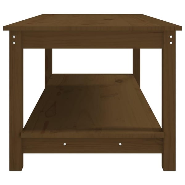 vidaXL sofabord 110x55x45 cm massivt fyrretræ gyldenbrun
