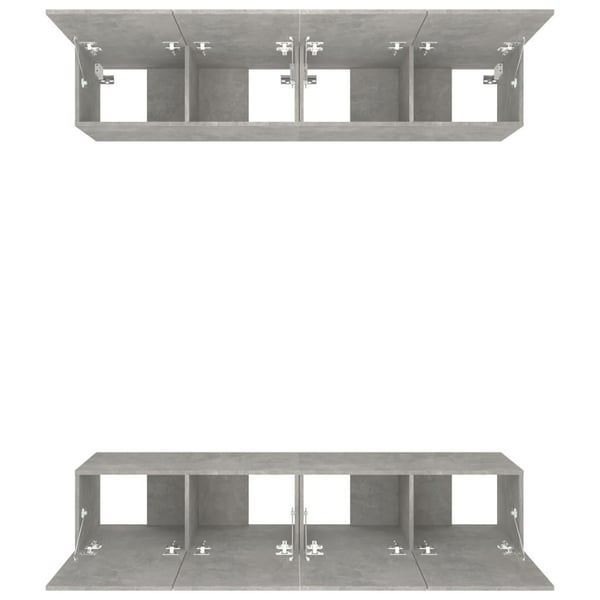vidaXL TV-benker 4 stk betonggrå 80x30x30 konstruert tre
