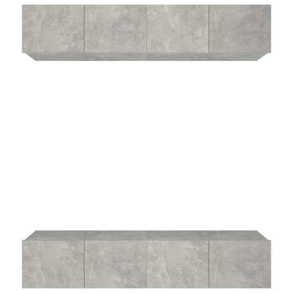 vidaXL TV-benker 4 stk betonggrå 80x30x30 konstruert tre