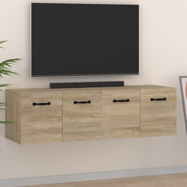 vidaXL vægskabe 2 stk. 80x35x36,5 cm konstrueret træ sonoma-eg