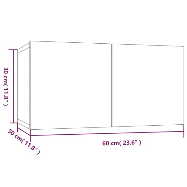 vidaXL TV-benker vegg 4 stk grå sonoma 60x30x30 cm konstruert tre