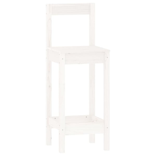 vidaXL Barsett 3 deler hvit heltre furu