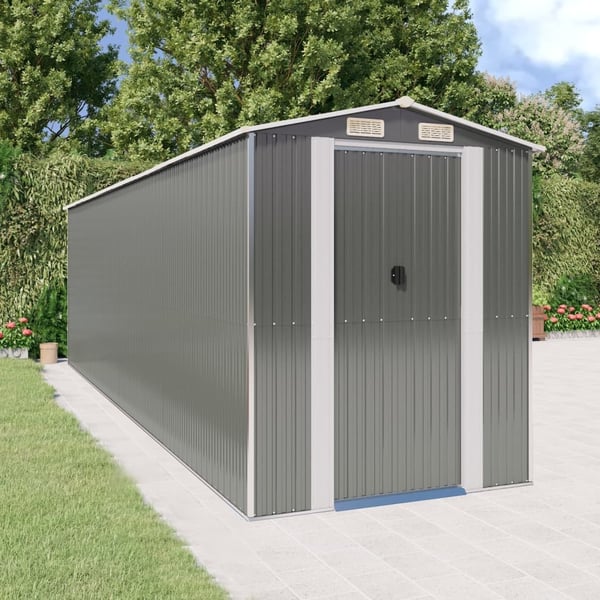 vidaXL haveskur 192x689x223 cm galvaniseret stål lysegrå