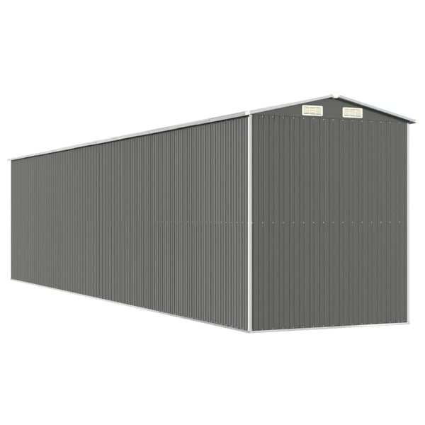 vidaXL haveskur 192x855x223 cm galvaniseret stål lysegrå
